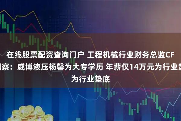 在线股票配资查询门户 工程机械行业财务总监CFO观察：威博液压杨馨为大专学历 年薪仅14万元为行业垫底